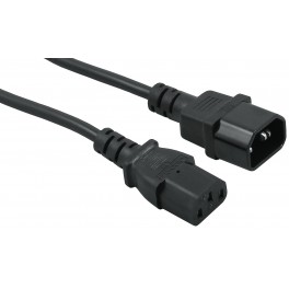 3.0m Black IEC C14 - IEC C13 3 X 1.0mm  H05VVF Cable