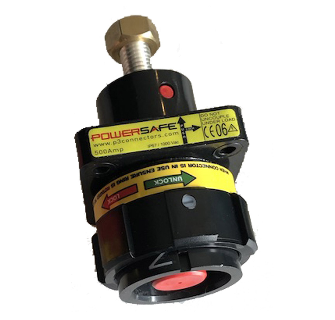 Powersafe Powerlock Rotalock 500Amp Panel Mount Source Connector Black L2 T5