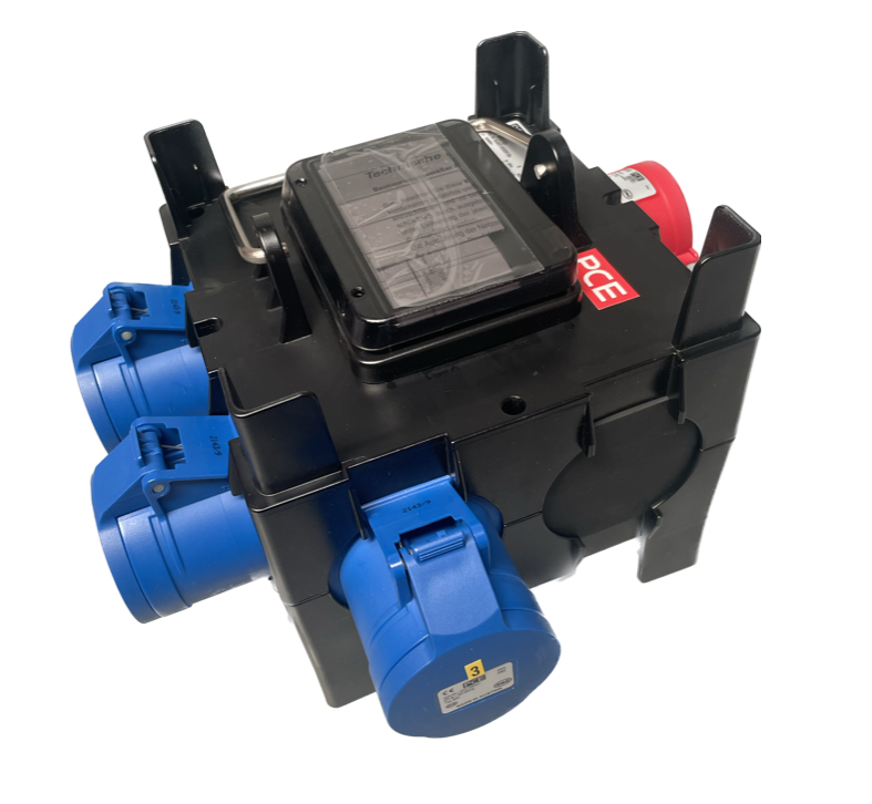 PCE IMST Distro Box 32A 3pH+N+E  400V to 3 x 32A 230V 1pH+N+E IP44 3 x RCBO's 9030657