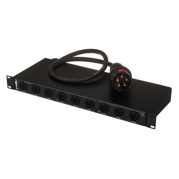 32A 3pH+N+E 400V 19 Inch RackPort 32T1 to 9 x Powercon-True1-Out NAC3FPX-TOP