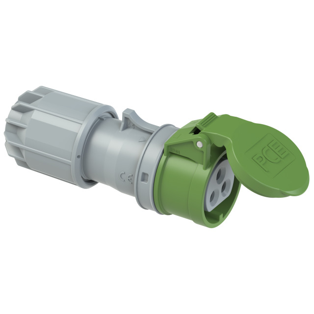 PCE Extra Low Voltage Straight Socket 32A 3P 3h 24/42V IP44 (Green) 293-3v
