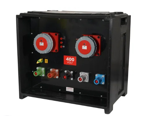 PowerBOX 400A 3pH+N+E 400V Powerlock In & Through to 2 x 125A 3pH+N+E  400V + 2 x MCB's
