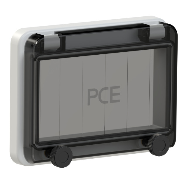 PCE Grey Hinged Window Fuse Window 6 Modules IP67 900606