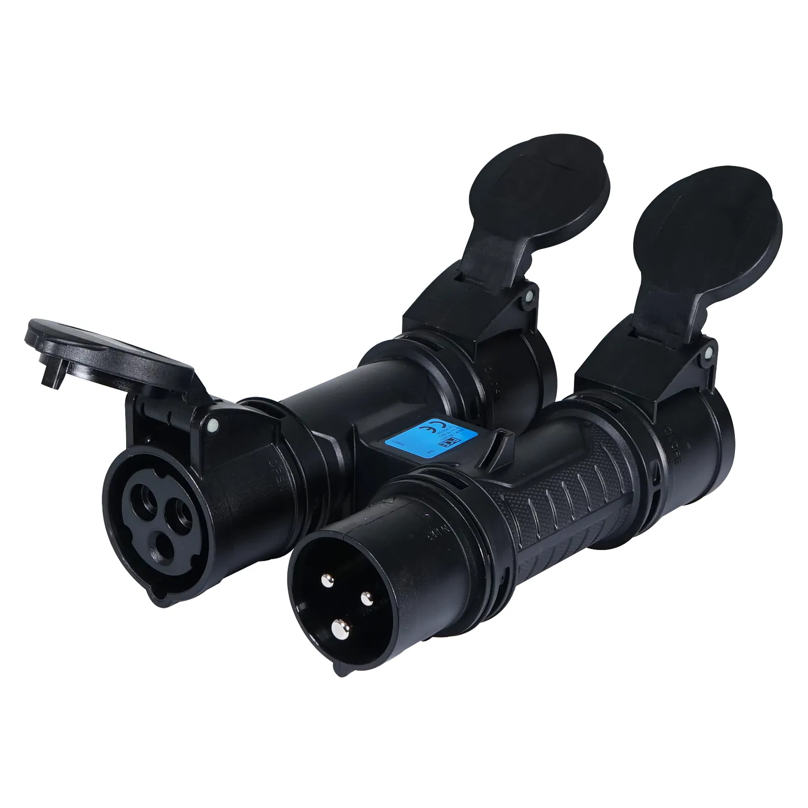 PCE Midnight Series H-Connect 16A 2P+E 230V Plug to 3 x 16A 2P+E 230V Sockets IP44 94327000