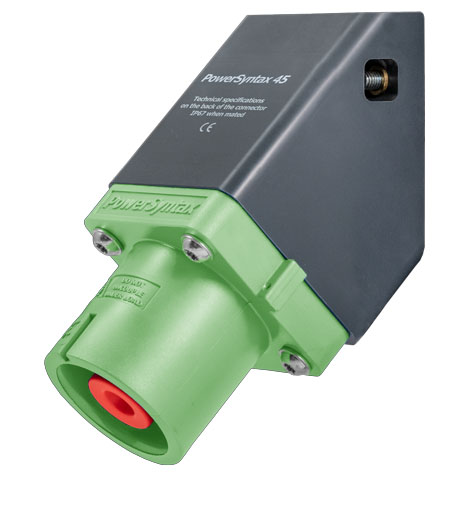 PowerSyntax Chain Pilot Panel Source Angled M12 threaded Hole SPX 45° 480A Earth Green T5