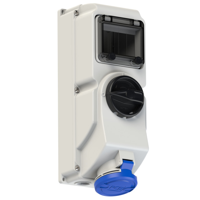 PCE Switched Interlocked Socket 32A 2P+E 230V IP44 7623-6