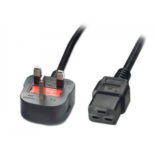 UK 13A Plug 3 x 1.5mm H05VVF to IEC/C19 (16AMP) BLACK