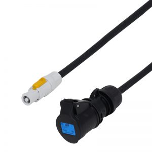 PowerCON Grey NAC3FCB to 16A 2P+E 230V IP44 Socket with 1 Metre H07RN-F 3G 2.5 mm².