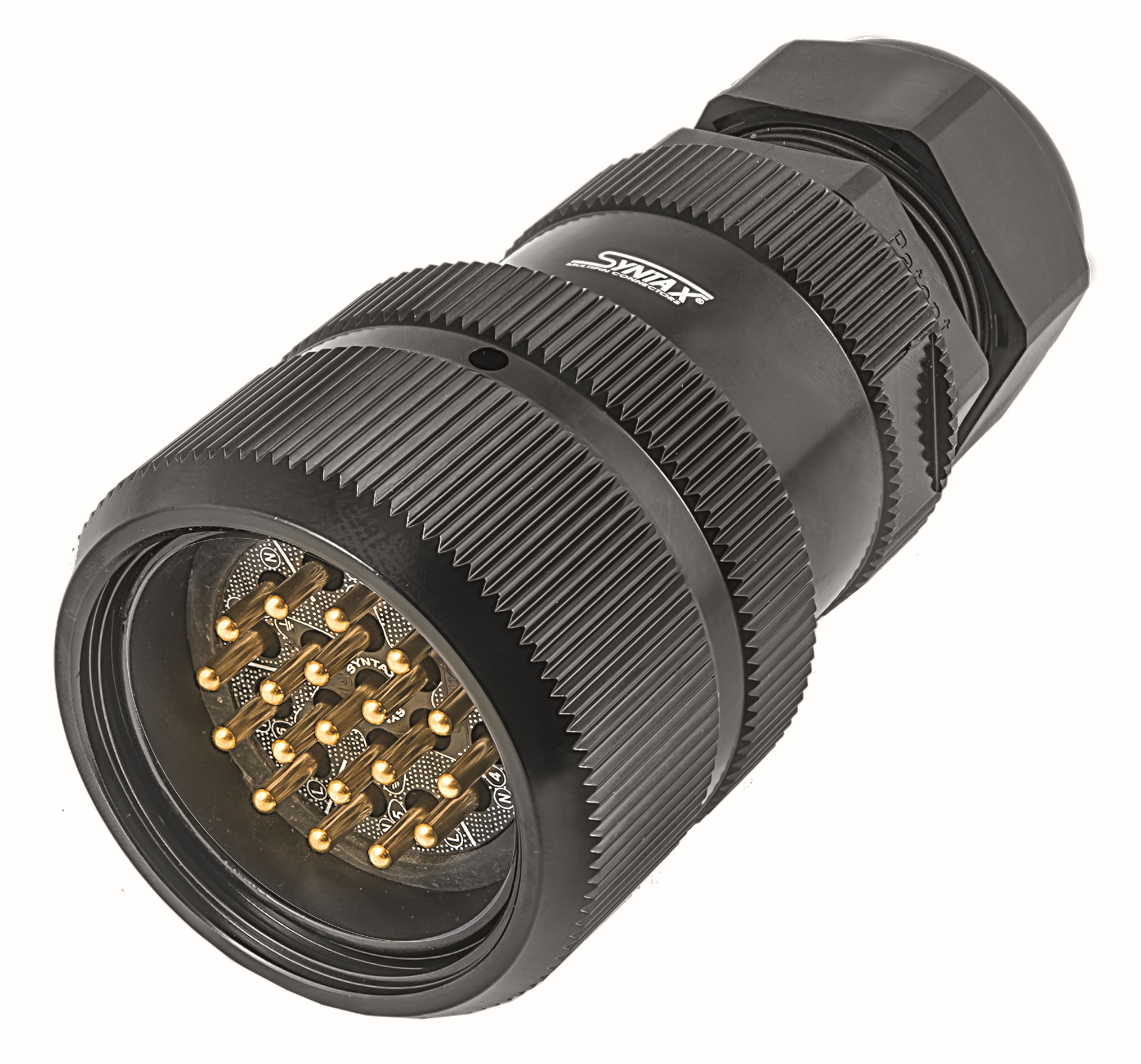 SYNTAX Socapex 19 Pin Male Inline Connector Silver Pins (Pre-installed) M40 19/28mm² Solder