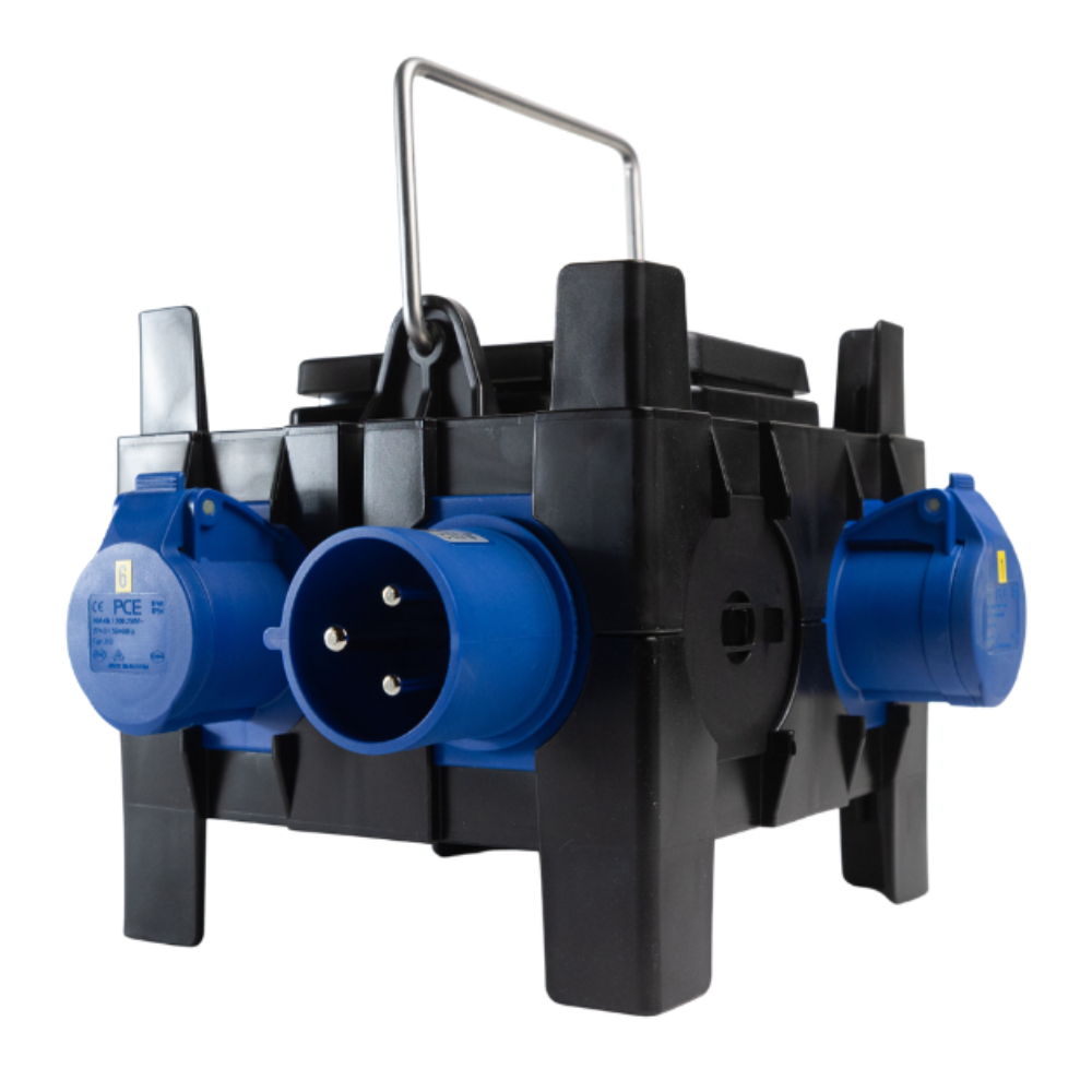 PCE IMST Distro Box 32A 1pH+N+E 230V In/Out to 4 x 16A 230V 1pH+N+E RCBO + 4 x MCB's 9030656