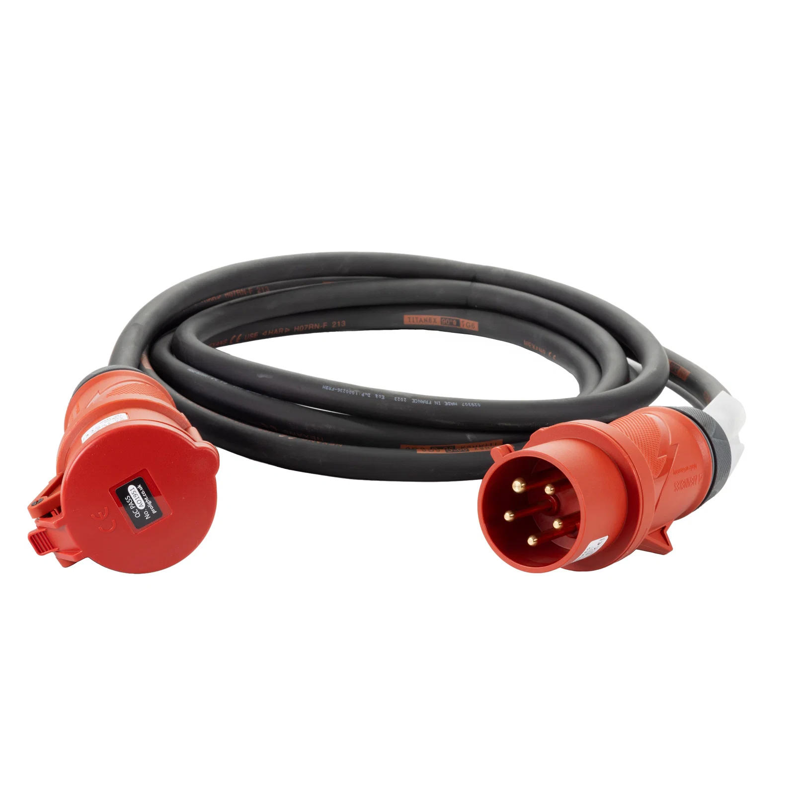 25 Metre H07RN-F 6mm² Rubber Cable with 32A 3P+N+E 400V  Mennekes Plug & Connector  IP44 Nexans Lineax