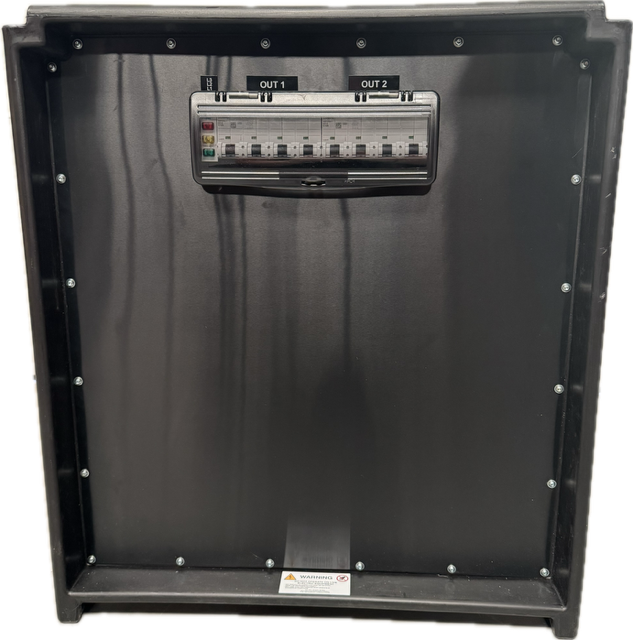 PowerBOX 400A 3pH+N+E 400V Powerlock In & Through to 2 x 125A 3pH+N+E  400V Out + 2 x MCB's