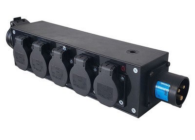 PowerBox S-BOX 16A 1pH+N+E 230V “BRICK-P” Series 6 x Schuko EU Sockets (Loop Through)