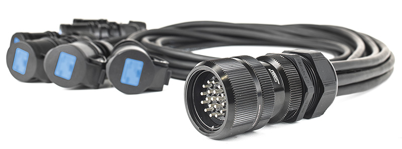 SYNTAX® SSX Socapex Spider Splitter 19 Pin Male to 6 x Sockets 16A 2P+E 230V (Fan-Out)