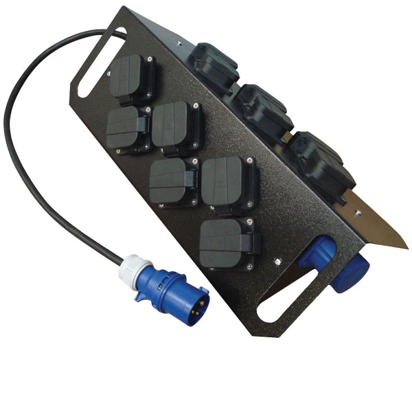 32A 1pH+N+E 230V In/Through To 12 x 13A UK Sockets Toblerone Style