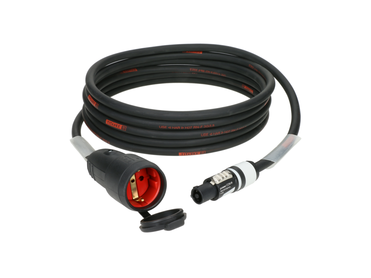 Neutrik powerCON Grey NAC3FXXB-W-L 2.5mm² to  Schuko Socket 2 Metre Cable