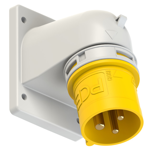 PCE Angled Mount Appliance Inlet 16A 2P+E 110V IP44 77713-4
