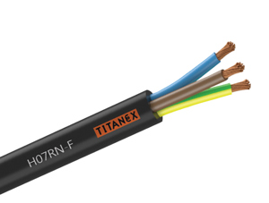 3 Metre H07RN-F 2.5mm² Rubber Cable with 16A 2P+E 230V Plug & Connector IP44 (Midnight Series) Nexans Lineax