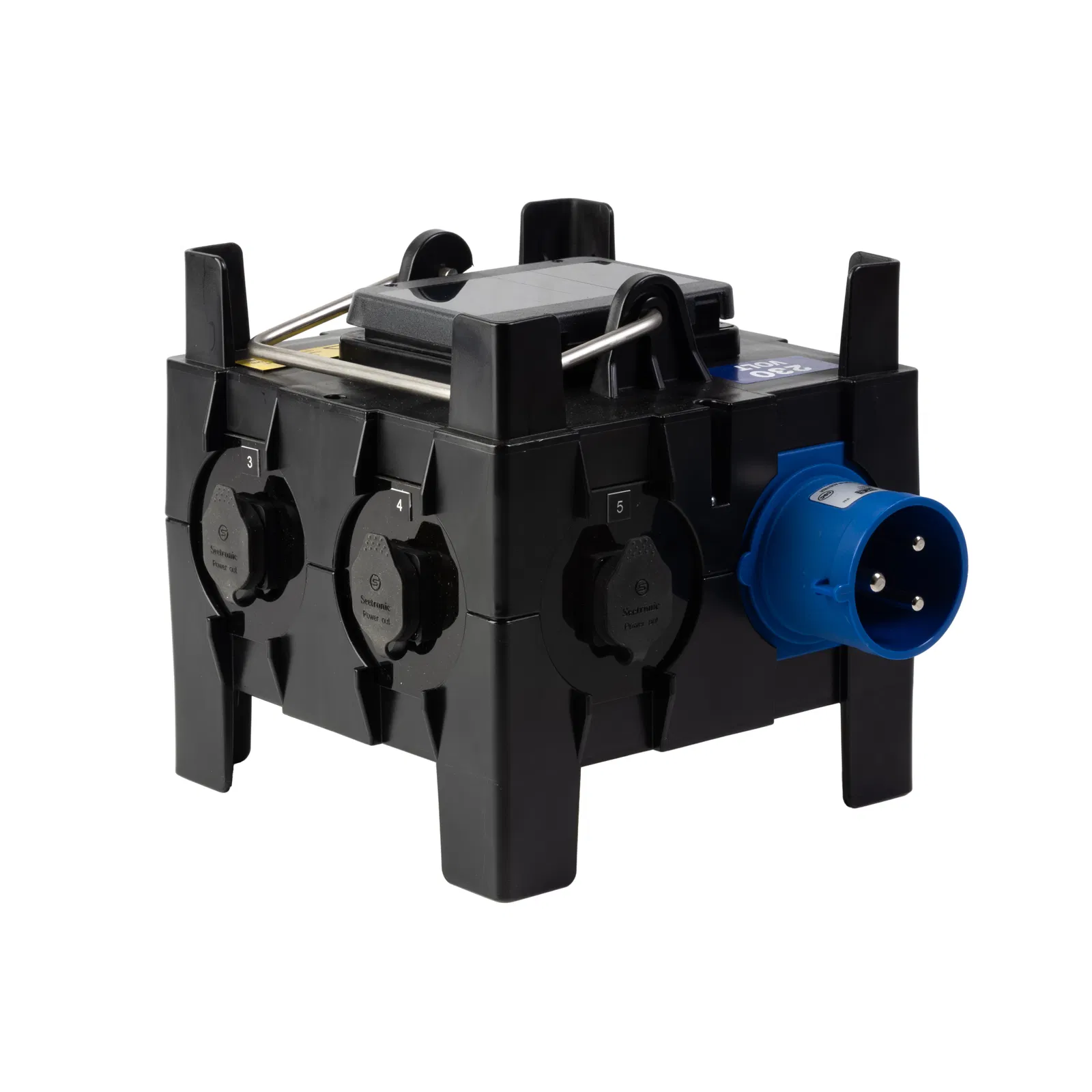 PCE IMST Distro Box 32A 1pH+N+E 230V In/Out to 4 x PowerCON True 1 RCBO + 4 x MCB's