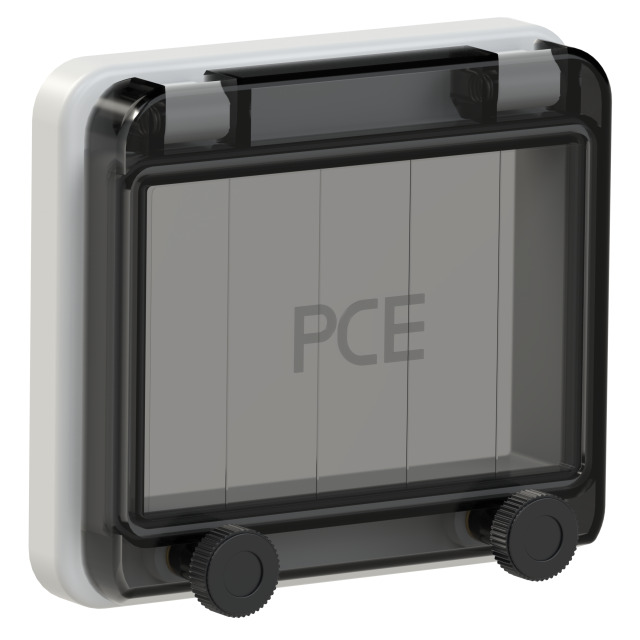 PCE Grey Hinged Window Fuse Window 4 Modules IP67 900604