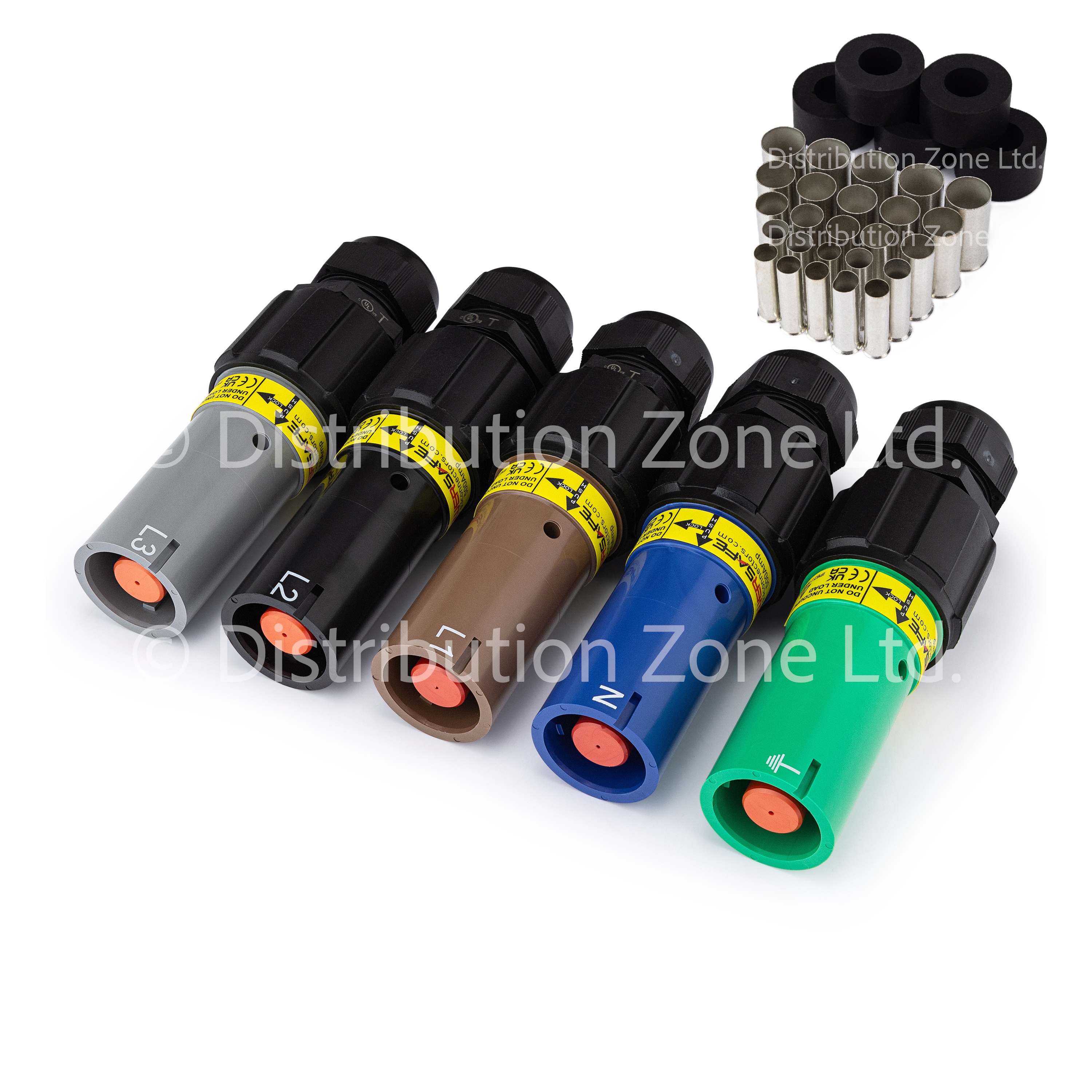 Powersafe Powerlock Full Set of 5 x 500A Line Source Set Screw Connectors 25mm2 M40A