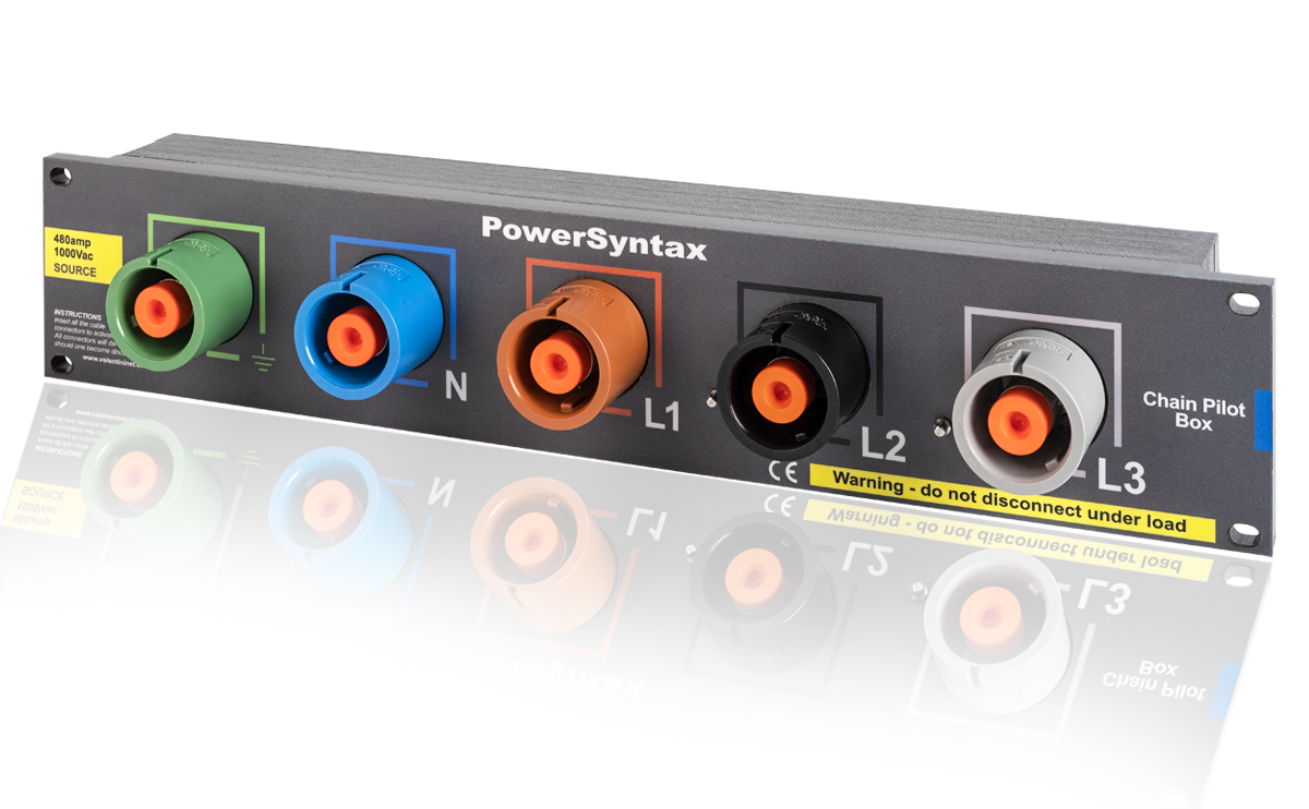 PowerSyntax Powerlock Chain Pilot box 480A Panel Drain 2.5U 108mm SPB4D05EUDPF