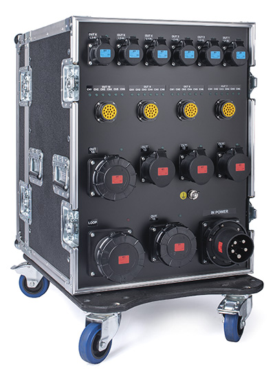 PowerBOX 63Amp 3pH+N+E 400V “CASE RACK 19” 15U 6 x Socapex 19 Pin Panel Sockets