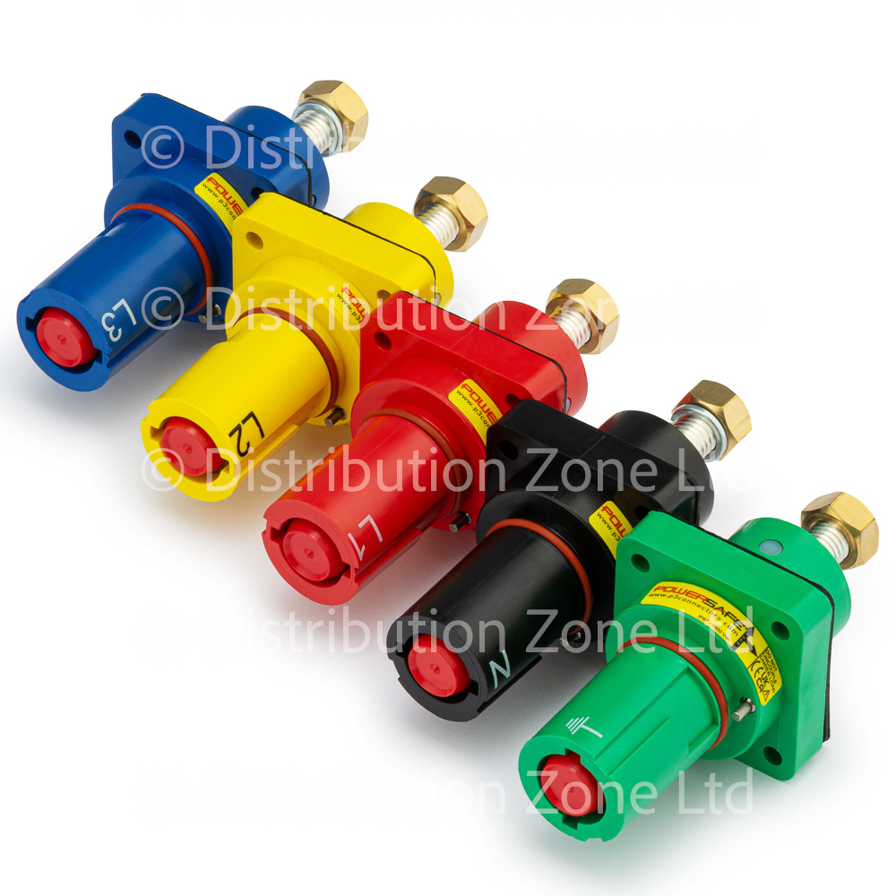 Powersafe Powerlock  Full Set of 5 x 500 Amp Panel Mount Drain Connectors T5 (Old UK)