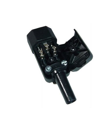 IEC C14 In-Line Shrouded Male Plug 10 Amp Easy Connection Re-wireable.