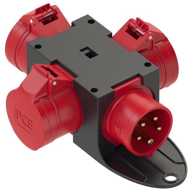 PCE Distribution Box St Anton 16A 3P+N+E 400V to 3 x Sockets 16A 3P+N+E 400V IP44 9430411
