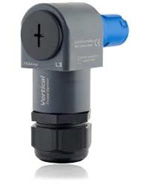 PowerSyntax 90° Angled Cable Connectors 480A Line Source Neutral Blue