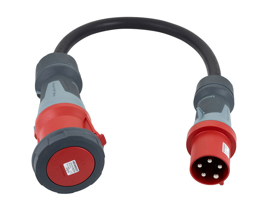 63A Plug 3P+N+E 400V to 125A 3P+N+E 400V  Socket Adapter H07RN-F Cable 16mm IP67