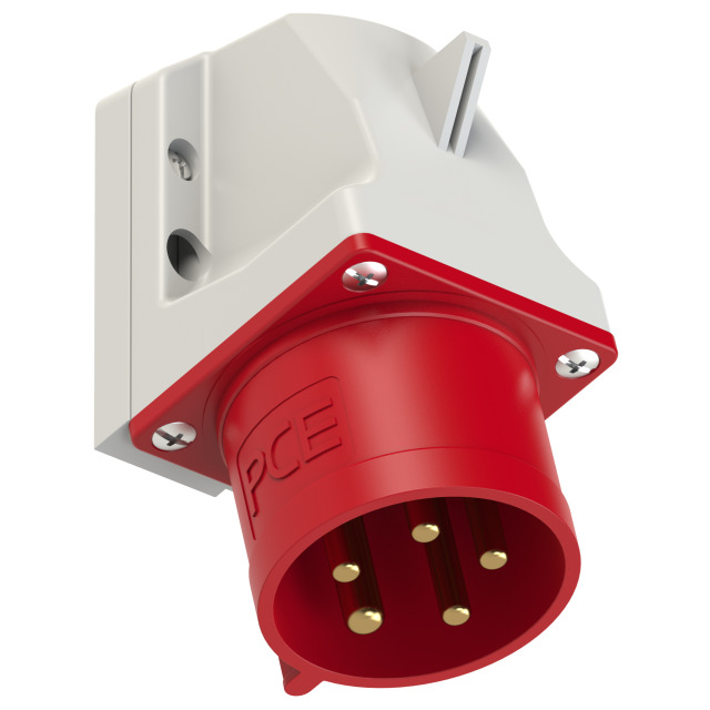 PCE Wall Mount Appliance Inlet 32A 3P+N+E 400V IP44 525-6
