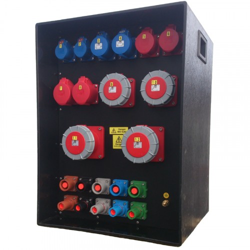 Powerlock Event Distro Box 400Amp 3pH+N+E  In/Thru with 400A 4 Pole MCCB