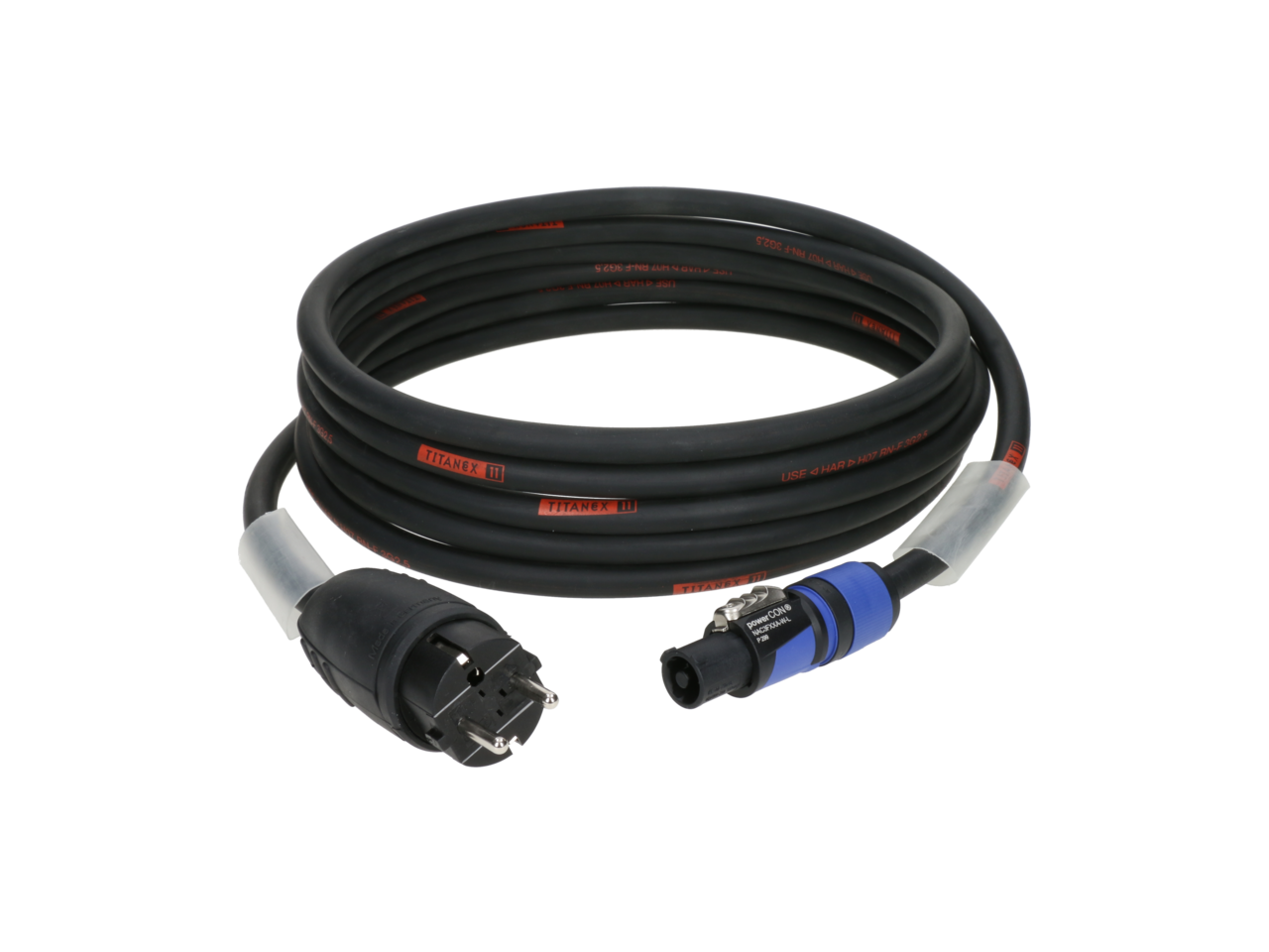 PCE Schuko Plug to Neutrik powerCON Blue  2 Metre Cable NAC3FXXA-W-L 2.5mm²