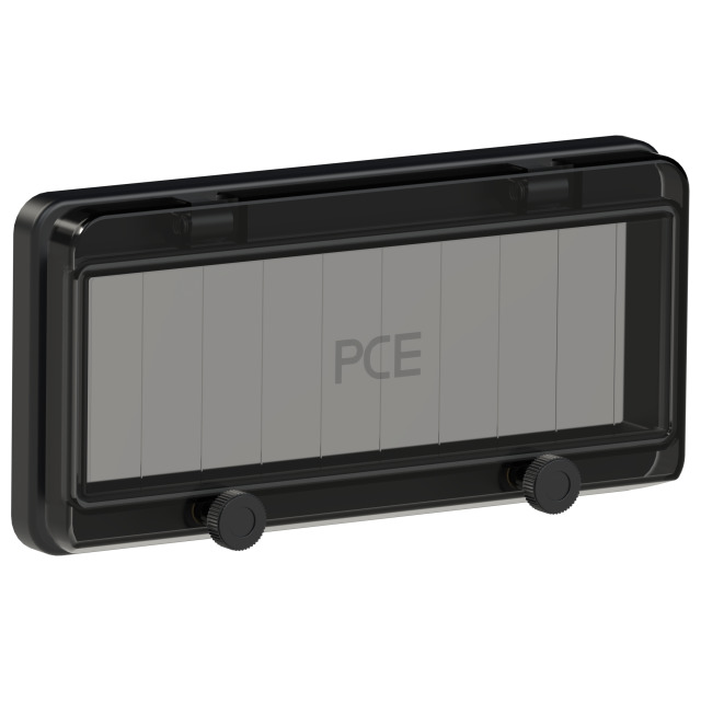 PCE Black Hinged Window Fuse Window 10 Modules IP67 900610s
