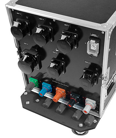 PowerBOX 125Amp 3pH+N+E 400V CASE RACK  19" 9U on Wheels