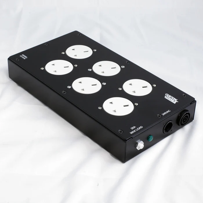 Neutrik PowerCON True 1  In/Through 6 Way 13Amp Low Profile Mains Distro Unit 20A breaker
