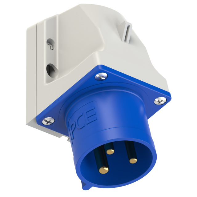 PCE Wall Mount Appliance Inlet 32A 2P+E 230V IP44 523-6