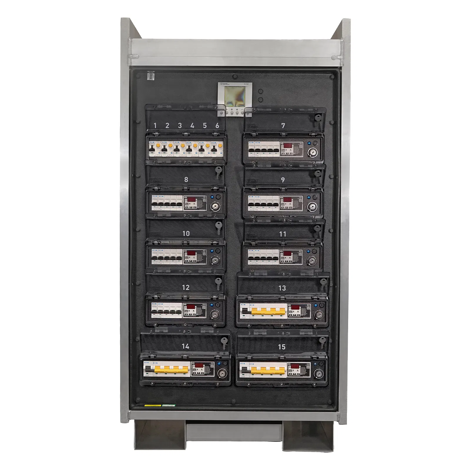 Powerlock Event Distro Box 400Amp 3pH+N+E  In/Thru ( Multi Socket Outlets )  Variable Earth Leakage Protection & Bypass