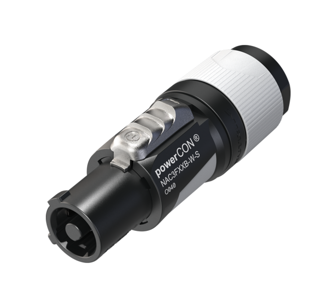 PowerCON Mains Output Grey 3 Pin NAC3FXXB-W-S 1.5mm² (New version 2023)