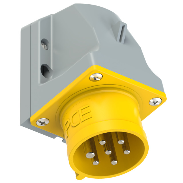 PCE Wall Mount Plug 16Amp 7 Pin 6P+E 110V IP44/54 517-4v