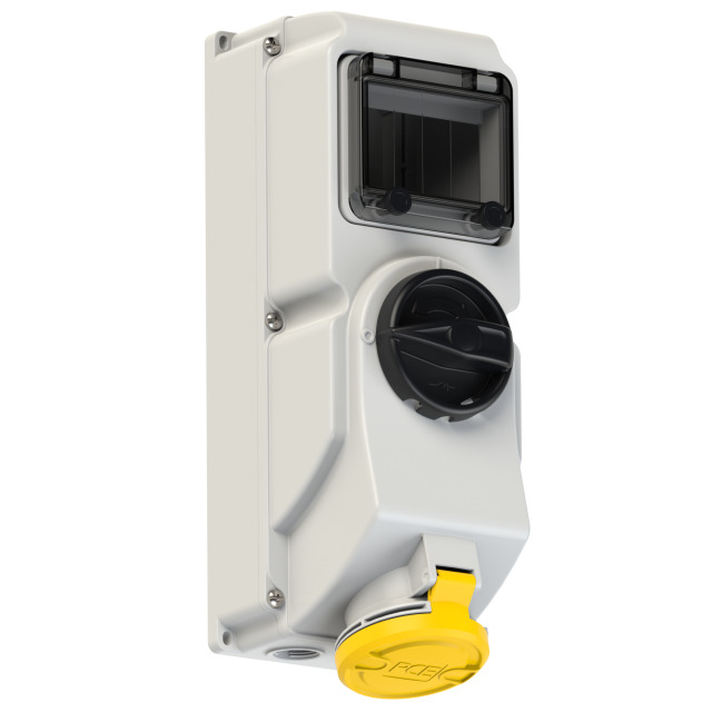 PCE Switched Interlocked Socket 32A 2P+E 110V IP44 7623-4