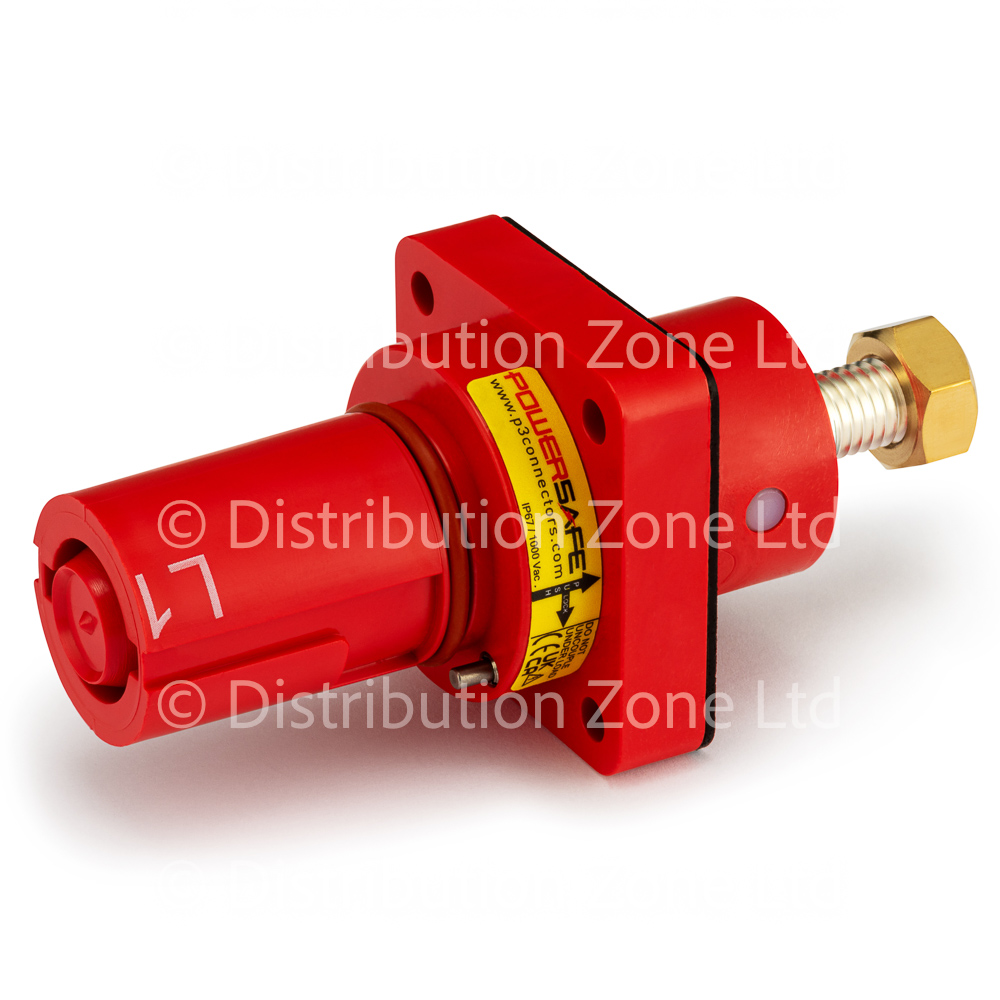 Powersafe Powerlock 500Amp Panel Mount Drain Connector Red L1 T5 Old UK + Australia
