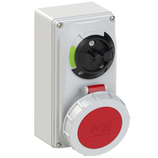 PCE Container Reefer Switch Interlocked Socket 32A 3P+E 3h 440V IP67 61242-3