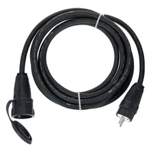 10 Metre H07RN-F 2.5mm² Rubber Cable with 16A 2P+E 230V  Schuko Plug & Connector IP44